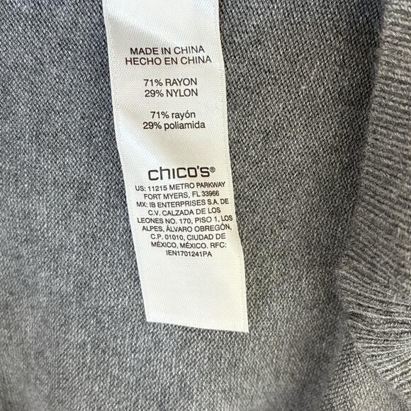 NWT Chico’s Sweater Sz 4 (2X) ColorBlock Mystic Heather Mock Neck Long Sleeve - Picture 5 of 7